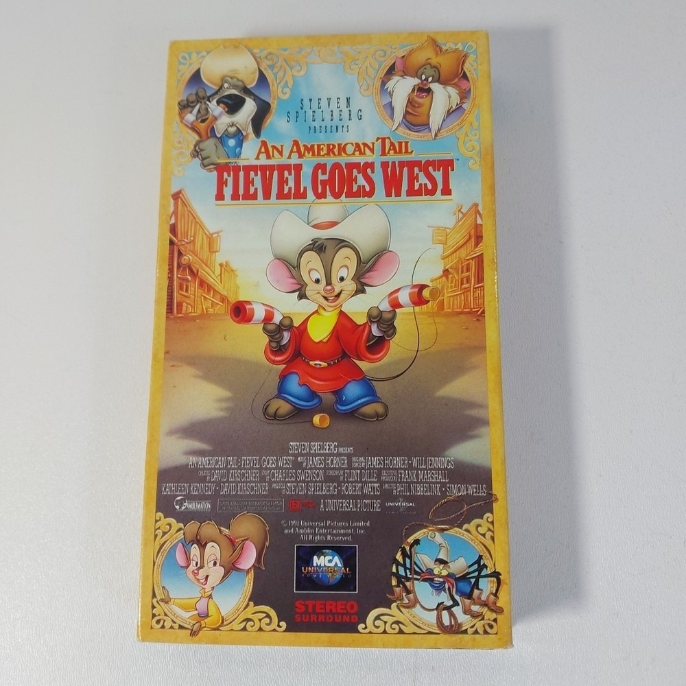 An American Tail Fievel Goes West VHS 1992 Video Tape‎ VTG Kids Animation Movie